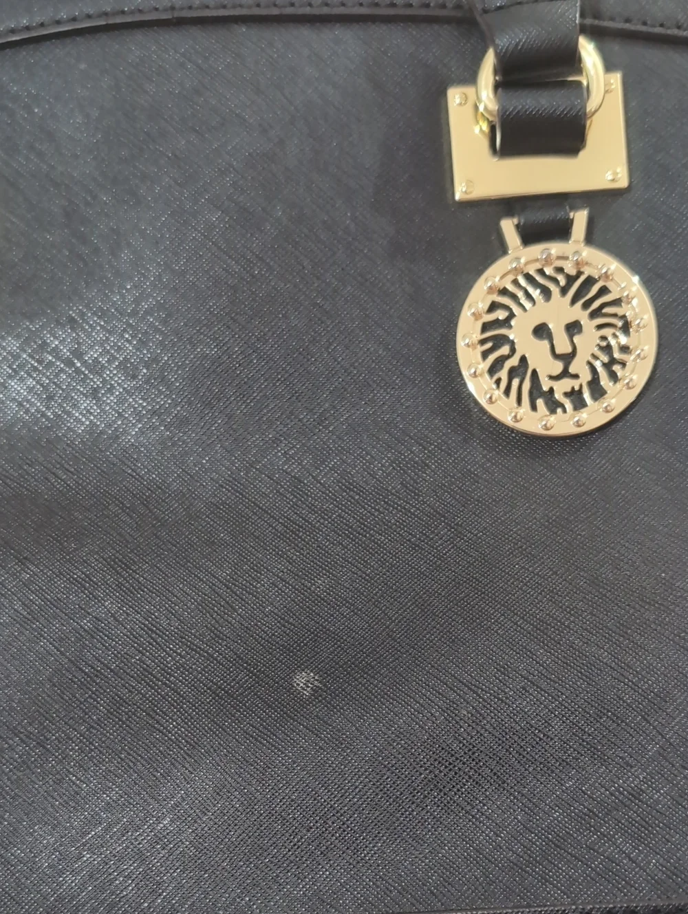 Anne Klein Black Women’s Structured Tote Handbag with Gold Accents